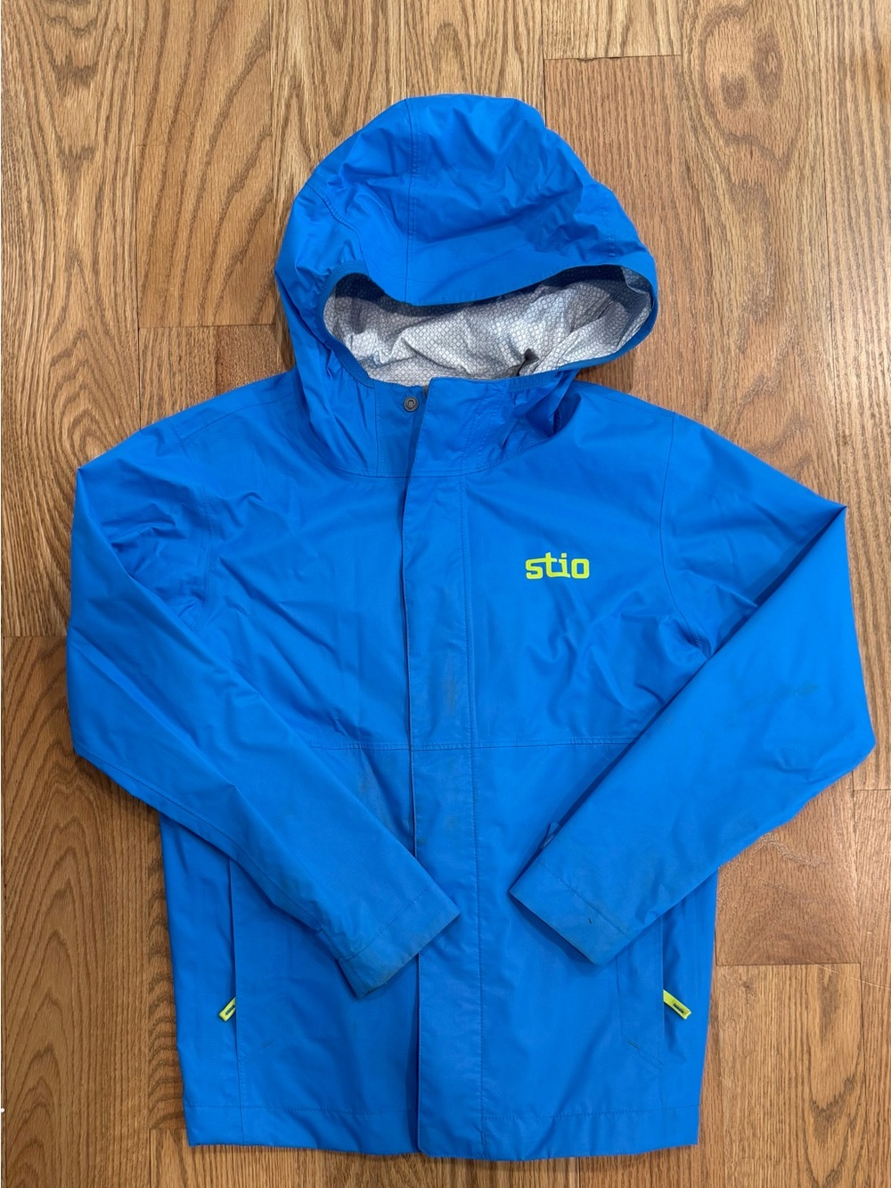 Stio Kids Bright Blue Hooded Rain Jacket